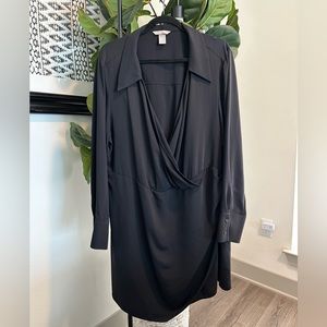 H&M Black Faux Wrap Dress